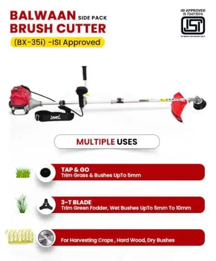 Balwaan BX-35i Brush Cutter Machine - 35cc, 4 Stroke - Image 2