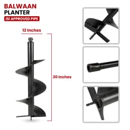 Balwaan PT-12 Single Spiral Earth Auger Planter, 12 Inch Width, Heavy-Duty, Durable And Rust-Resistant 4