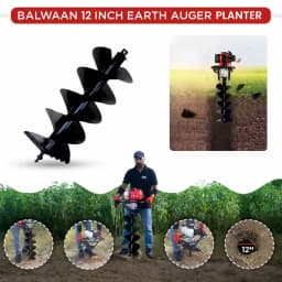 Balwaan PT-12D Double Spiral Planter, 12 Inch Width Earth Auger, Heavy-Duty, Faster Drilling And Durable 3