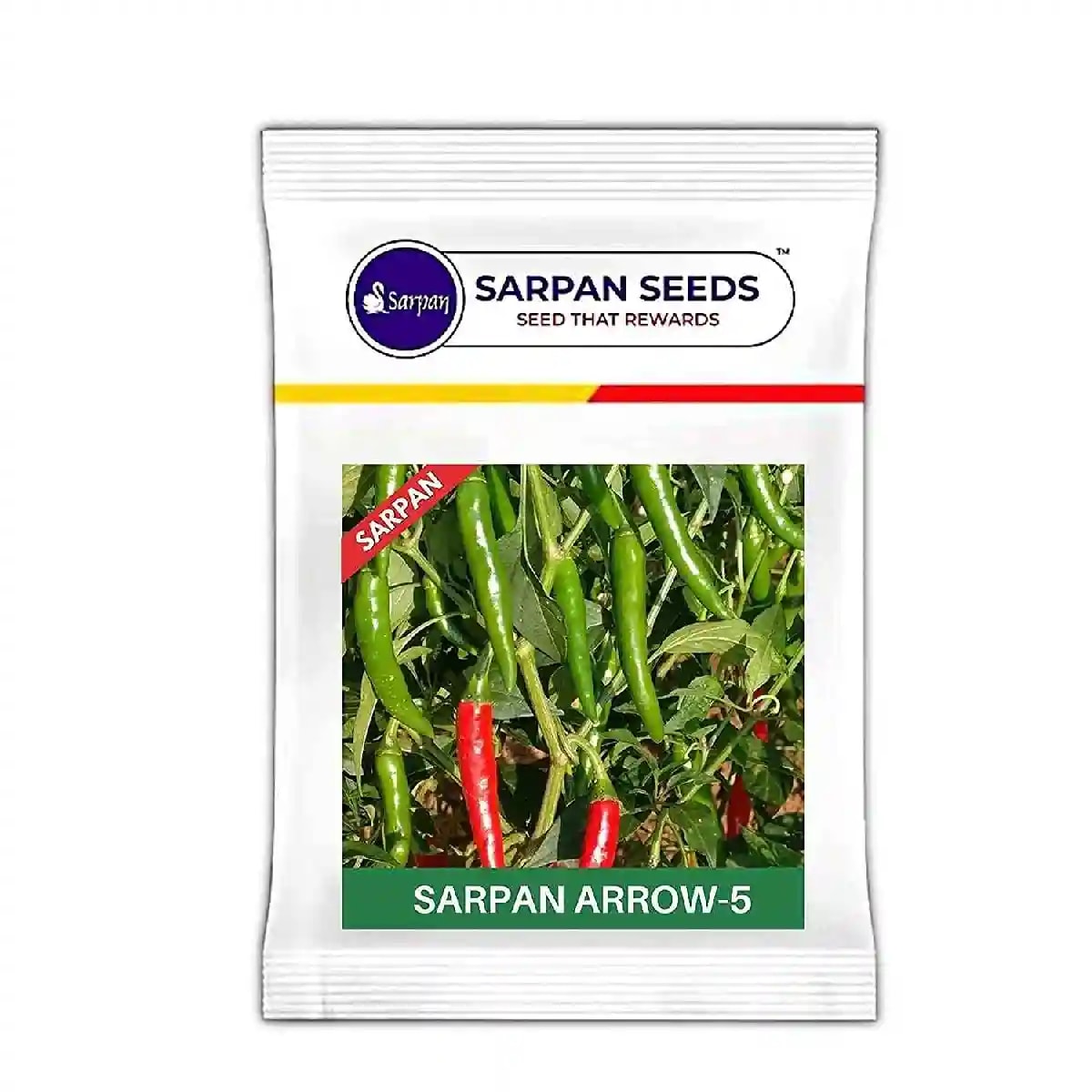Sarpan Arrow-5, F1 Hybrid Chilli Seeds, Glossy Dark Green Color, All Season Variety