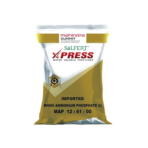Mahindra Solfert Xpress Map 12:61:00 Mono Ammonium Phosphate, Water-Soluble Fertilizer For Crop Growth And Yield