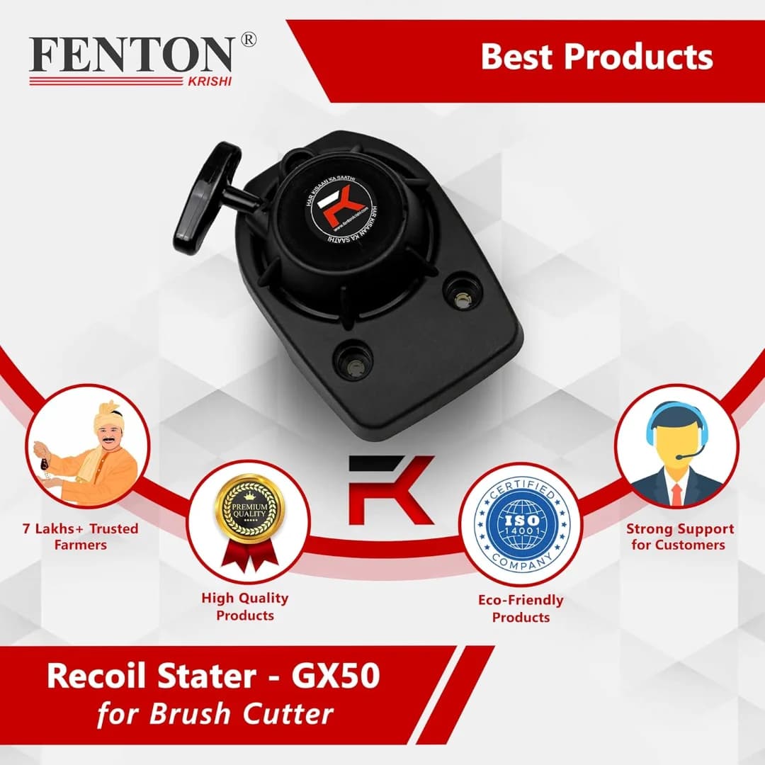 Fenton Krishi FKT-RS-50 4-Stroke GX50 Brush Cutter Recoil Starter, Cutter Fuel Grass Trimmer (Automated Feed) - Image 4
