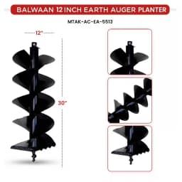Balwaan PT-12D Double Spiral Planter, 12 Inch Width Earth Auger, Heavy-Duty, Faster Drilling And Durable 2