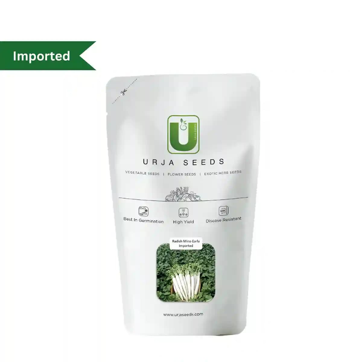Urja Radish Mino Early Imported Seeds, High Yielding Non-Bolting Mid Season Variety - Image 1