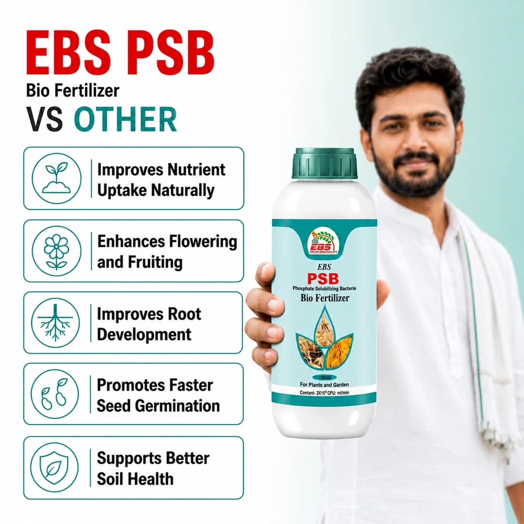 EBS PSB ಫಾಸ್ಫೇಟ್ ಸೊಲ್ಯುಬಿಲೈಸಿಂಗ್ ಬ್ಯಾಕ್ಟೀರಿಯಾ ಜೈವಿಕ ಗೊಬ್ಬರ - ಬೇಳೆಕಾಳುಗಳಿಗೆ ಮತ್ತು ಎಲ್ಲಾ ಬೆಳೆಗಳಿಗೆ ಉಪಯುಕ್ತ - Image 6