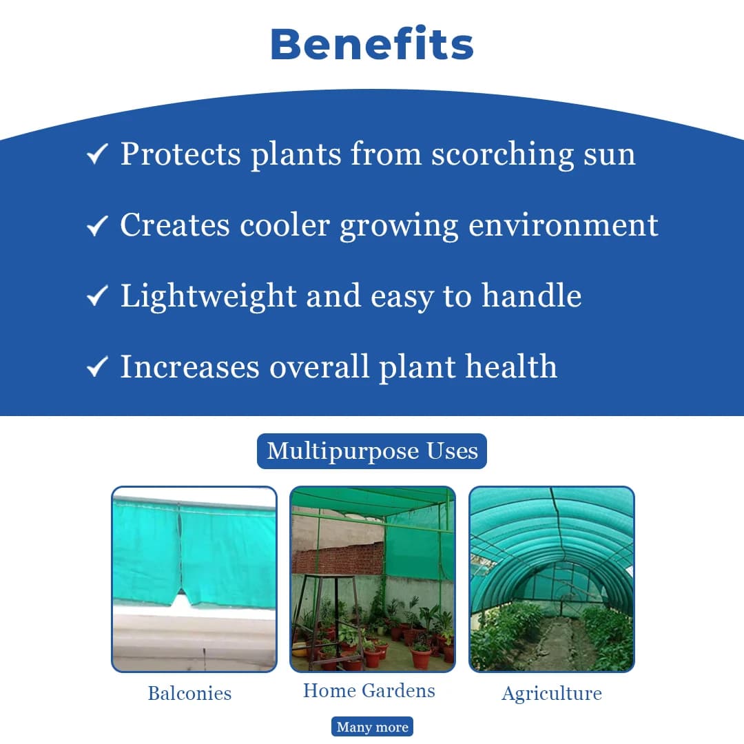 Anil Packaging Garden Shade Net 50% Shade , Sun Protected, UV Stabilized Material - Image 4