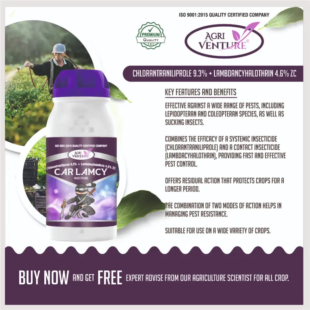 Agriventure CAR LAMCY Chlorantraniliprole 9.3% + Lambda Cyhalothrin 4.6% ZC Insecticide, Effective For Chewing And Sucking Pests - Image 3