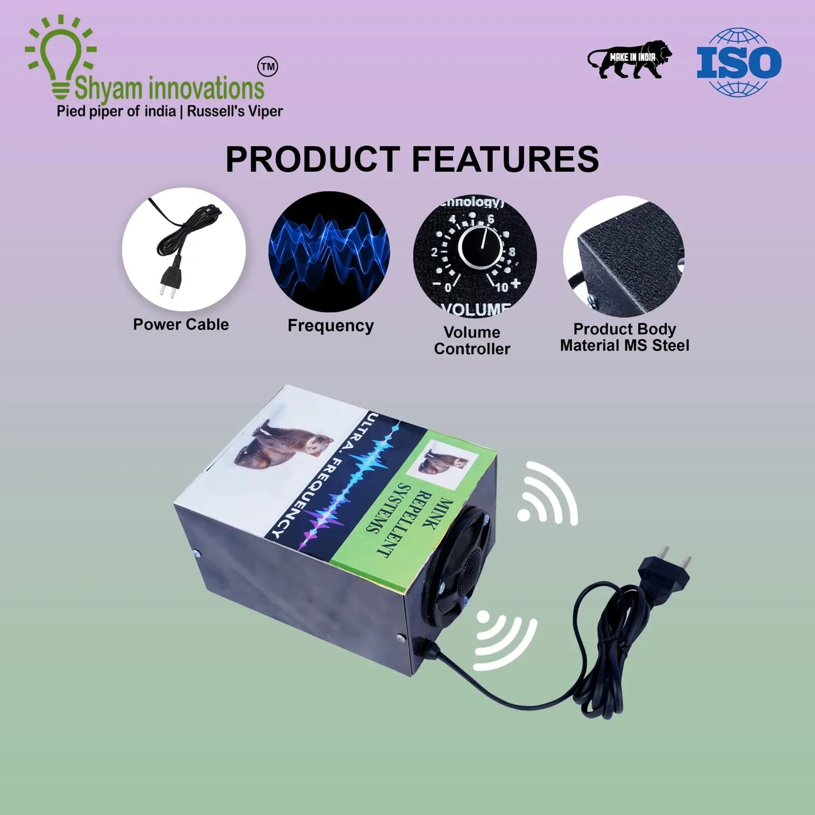 Shyam Ultrasonic Mink Repellent System For Homes, Gardens & Yards - Image 2