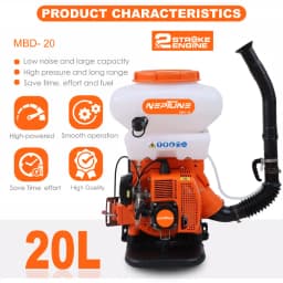 Neptune MBD-20 2 in 1 Knapsack Mist Blower, Powder Duster And Sprayer, 2-Stroke 43CC Petrol Engine, 20L Tank Capacity, Ideal for Farming & Garden 3