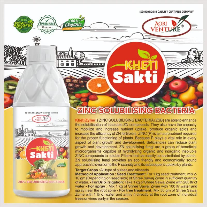AgriVenture KHETI SAKTI ZSB Zinc Solubilizing Bacteria, Bacterial Products, Use for Paddy, Wheat, Pulses, Citrus, Pomegranate, And Ginger - Image 3