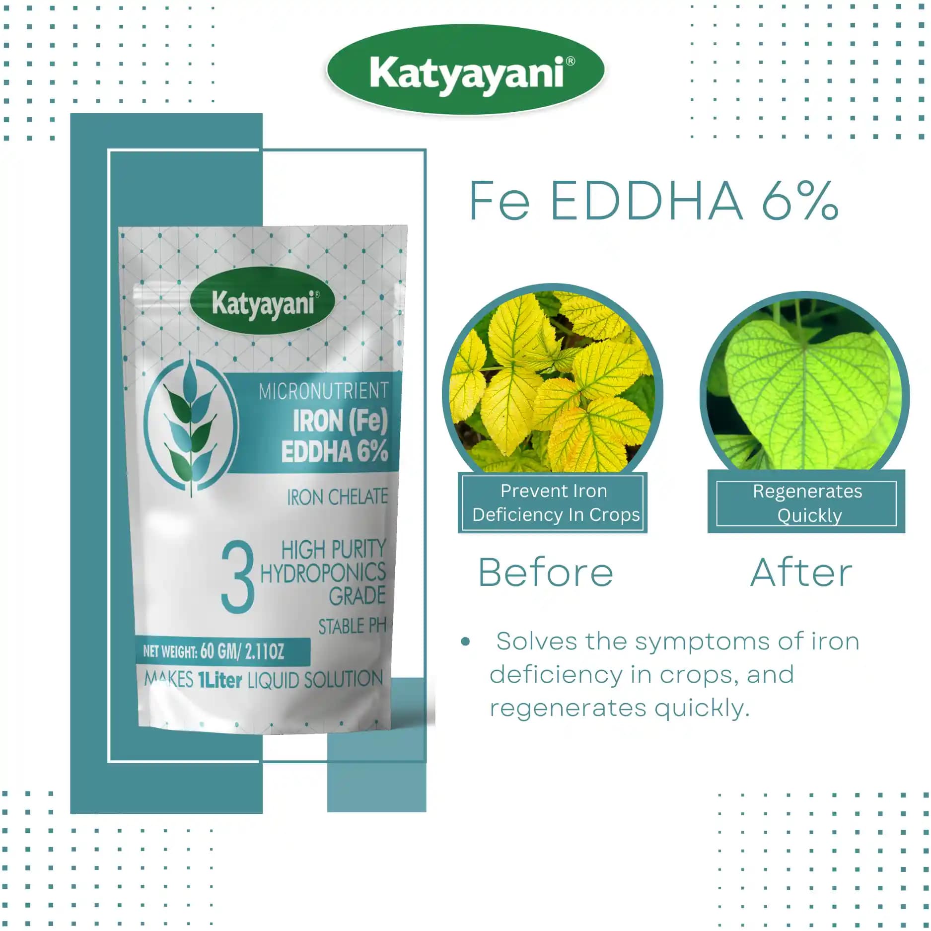 Katyayani Fe EDDHA 6% Iron Chelate Micronutrient, For Hydroponics and All Plants - Image 7