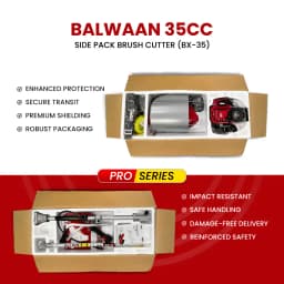 Balwaan BX-35 Pro Brush Cutter, 4-Stroke Petrol (35CC) With 80-T Blade, 3-T Blade And Tap N Go, Nylon Cutter 5