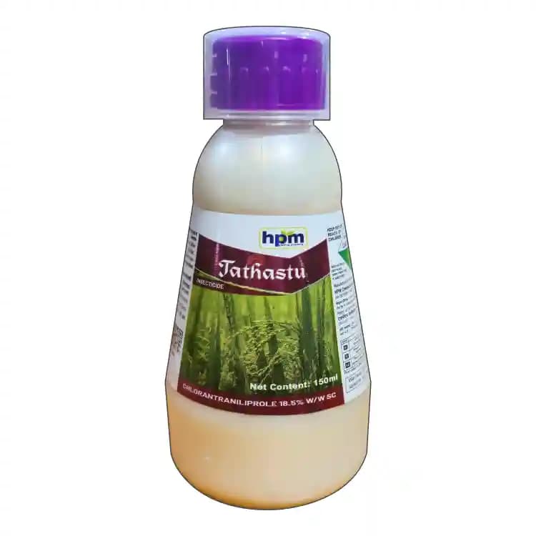 एचपीएम तथास्तु क्लोरैंट्रानिलिप्रोल 18.5% एससी, प्रणालीगत कीटनाशक, जो कीटों से फसल की रक्षा करता है और उत्पादन क्षमता को बढ़ाता है।