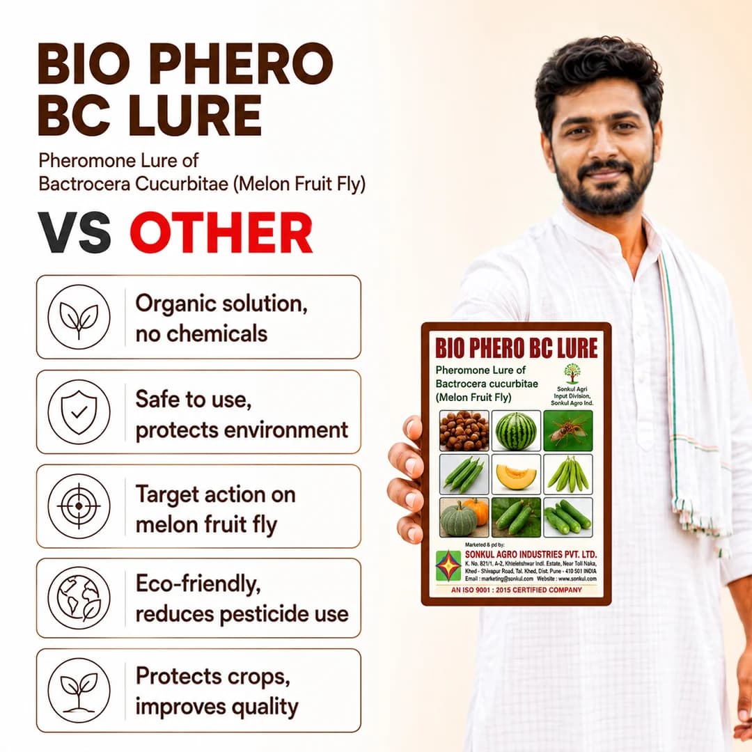 सोनकुल एग्रो इंडस्ट्रीज का कॉम्बो - बायो फेरो बीसी बैट्रॉसेरा क्यूकुर्बिटाए (मेलन फ्रूट फ्लाई) ल्योर और ग्लास ट्रैप - Image 3
