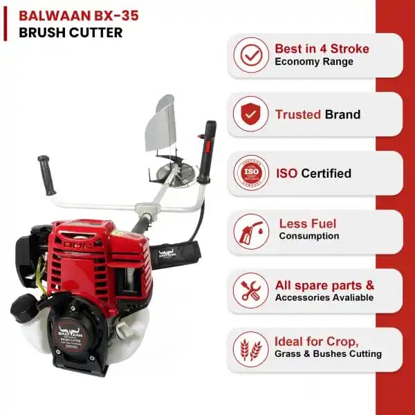 Balwaan BX 35 Brush Cutter - 35cc, 4 Stroke - Image 2