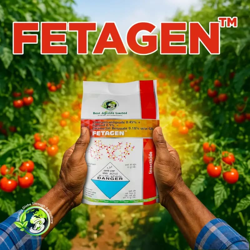 Best Agrolife FETAGEN Chlorantraniliprole 0.45% + Fipronil 0.5% + Emamectin Benzoate 0.18% GR Insecticide, Triple Action For Pest Control In Tomato - Image 2