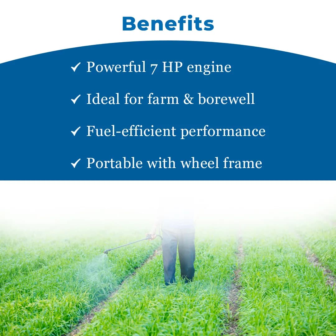 Balwaan WP 33R Water Pump, 3 Inch Outlet, 7 HP Powerful Petrol Engine 4 Stroke, Use For Irrigation and Agriculture Farming - Image 4