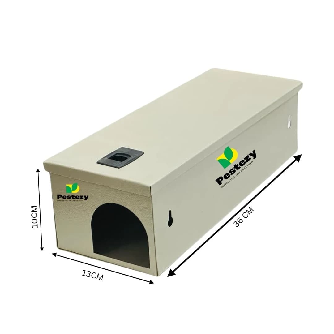 Pestezy Roda Box, Rodent Box Push Lock Rat Trap, Rodent Bait Station, Powder-Coated Mild Steel, Indoor And Outdoor Use - Image 3