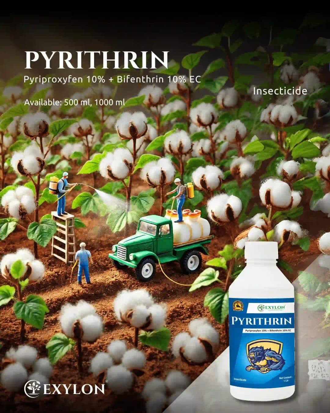Exylon Pyrithrin Pyriproxyfen 10% + Bifenthrin 10% EC Insecticide, Dual-Action, Effective Pest Control For Thrips And Whiteflies - Image 2