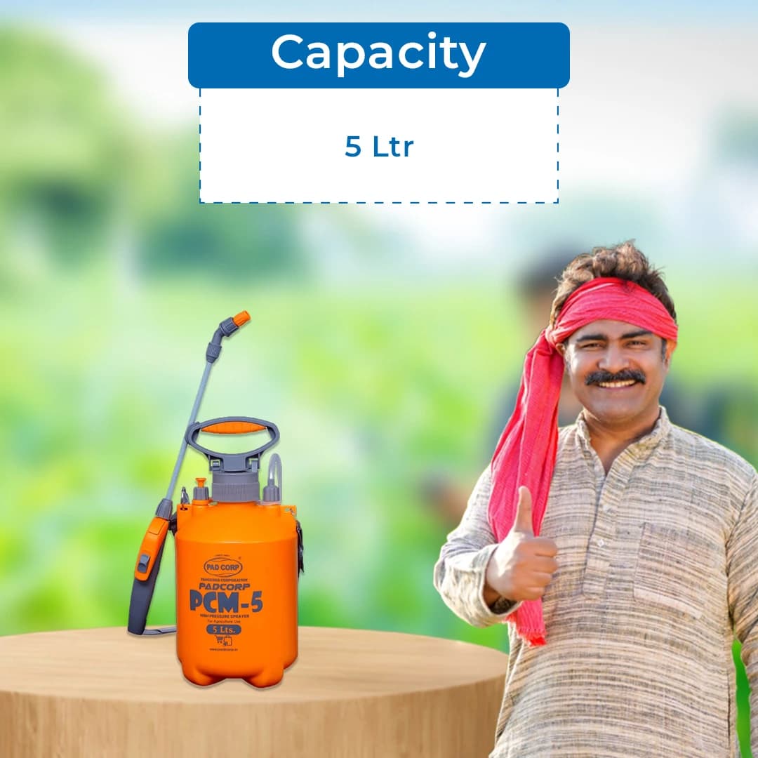 Pad Corp PCM-5 High Pressure 5 L Sprayer, Perfect for Plants, Gardening, Cleaning, and Sanitizing, Light and Versatile - Image 5