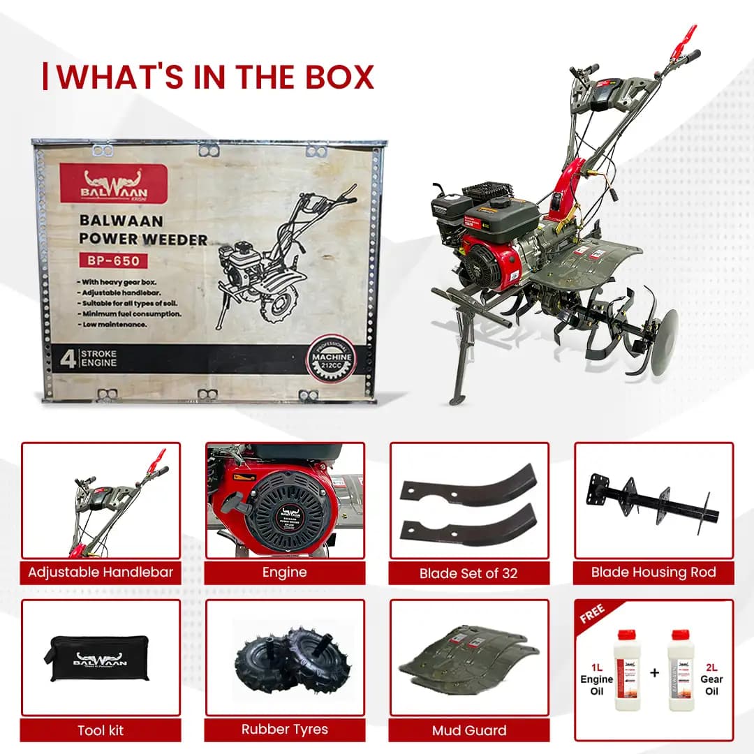 Balwaan 7HP Power Weeder (BP-650) - 7 HP, 212cc, 4 Stroke - Image 10
