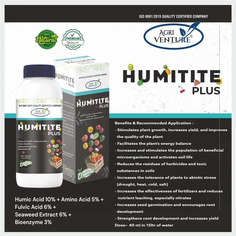 Agriventure Humitite Plus (Humic Acid 10%, Amino Acid 5%, Fulvic Acid 6%, Seaweed Extract 6%, Bioenzyme 3%) Best PGR For All Plants - Image 9
