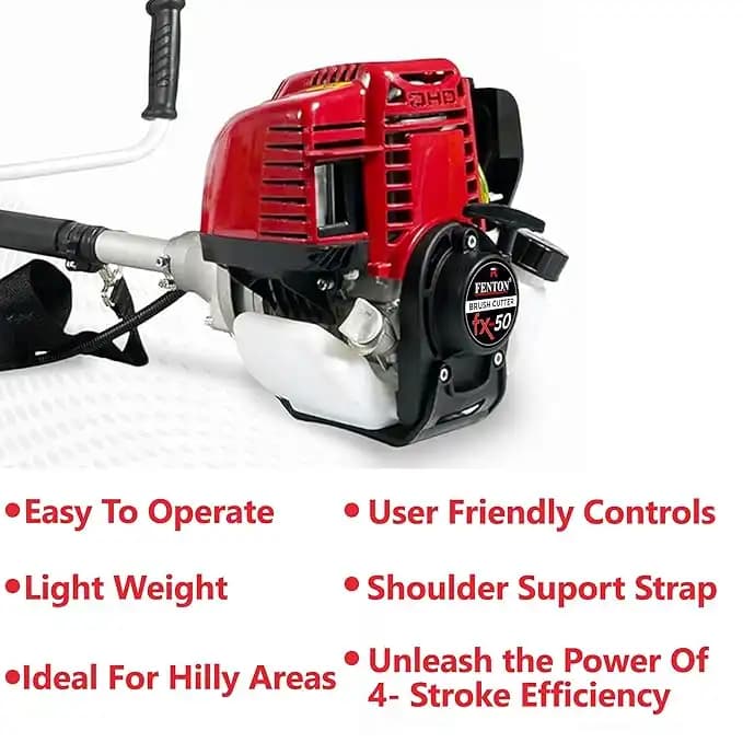 Fenton Krishi FTK-SP-50 3IT Brush Cutter With 80T Blade, 3T Blade, Tap n Go Trimmer Head, 50CC and 4 Stroke Engine - Image 4