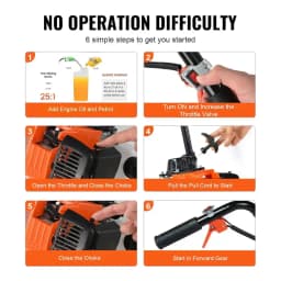 Neptune NC-52 Top Mini Power Tiller, 52CC, 2HP Petrol Engine, High Carbon Blades, 12 Width, 4 Depth, Perfect For Agriculture, Farm & Garden Work 6