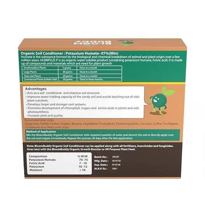 BloomBuddy Organic Soil Conditioner, Potassium Humate 97% Fertilizer For Healthy Plant Growth - Image 2