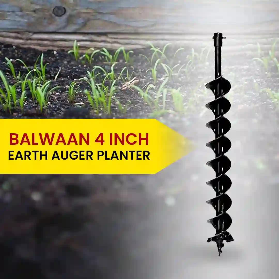 Balwaan PT-4D Double Spiral Planter, 4 Inch Earth Auger, Heavy-Duty, Faster Drilling And Durable - Image 4