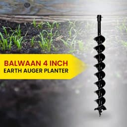 Balwaan PT-4D Double Spiral Planter, 4 Inch Earth Auger, Heavy-Duty, Faster Drilling And Durable 4