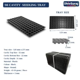 शिवसूरज 98 कैविटी सीड्लिंग ट्रे, गोल आकार के छेद वाली ट्रे, नर्सरी ट्रे, बीज बोने के लिए। 4