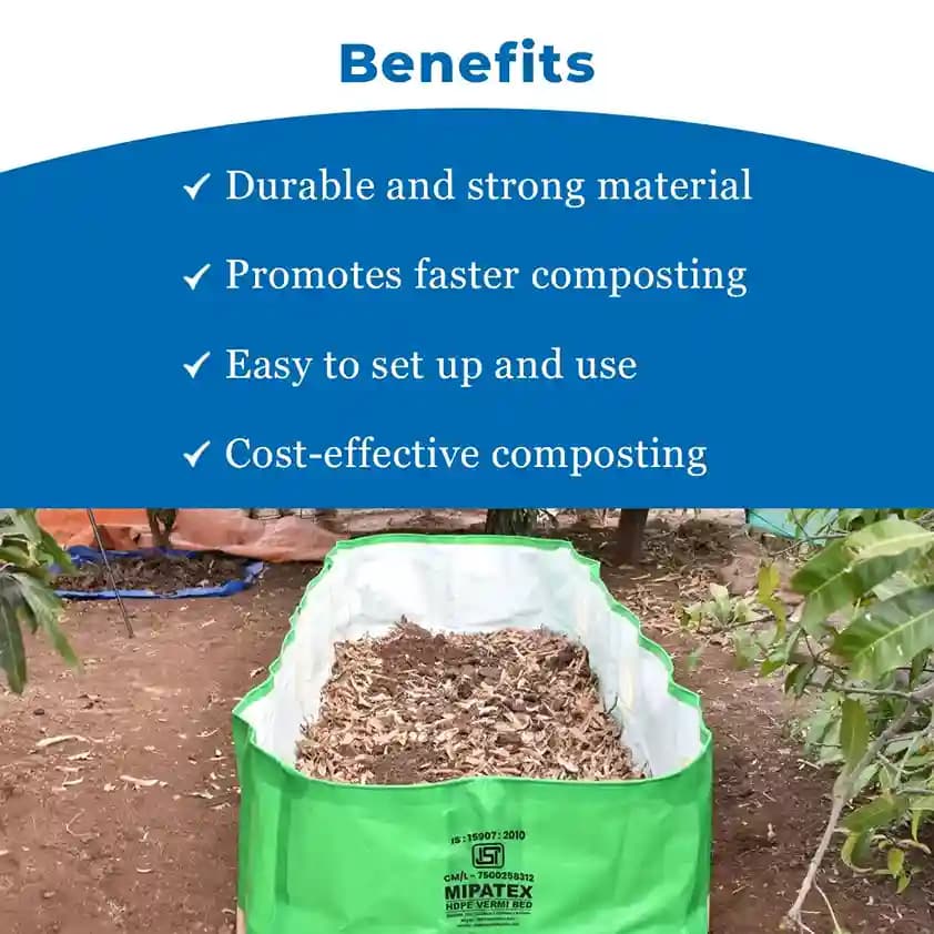 Mipatex HDPE Organic Vermi Compost Bed, High Quality Material, With Different GSM And Sizes, Color Green And White. - Image 4