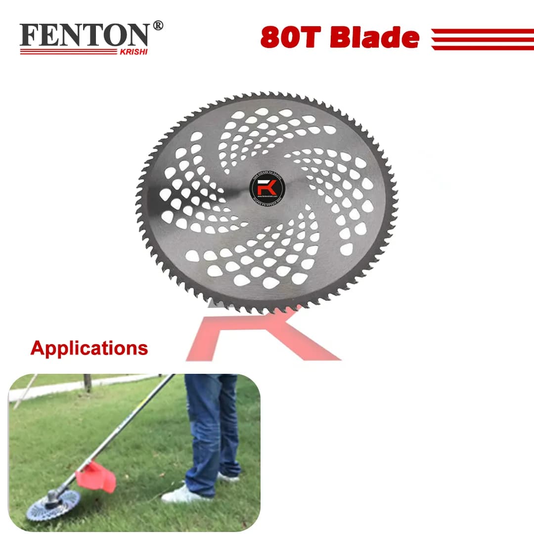 Fenton Krishi FTK-80T 80 Teeth Blade For Brush Cutters, Heavy Duty Crop Cutting blade made of Iron Corded & Cordless Grass Trimmer (Manual Feed) - Image 4