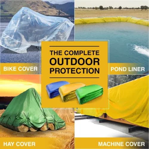 Radhe 120 GSM Heavy Duty Tarpaulin, UV Resistant Waterproof Tarpaulin, Effective For Outdoor Protection (Yellow) - Image 2