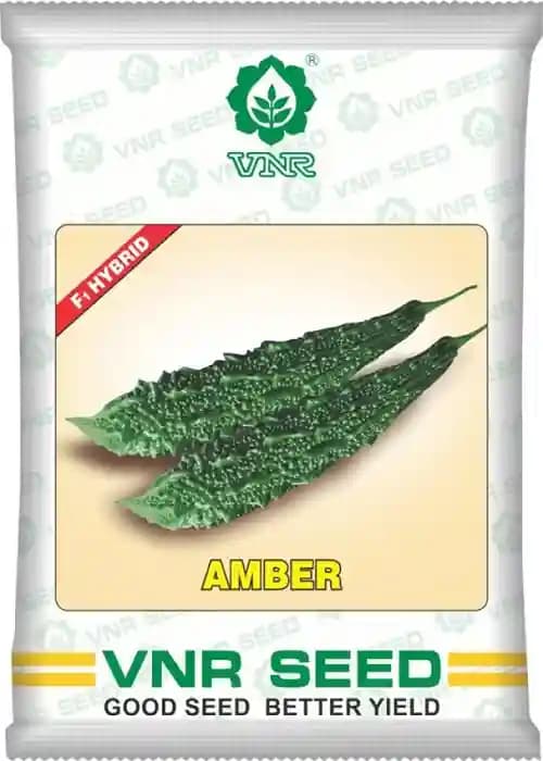 VNR Amber F1 Hybrid Bitter Gourd Seeds, Dark Green Color, High Yielder Variety