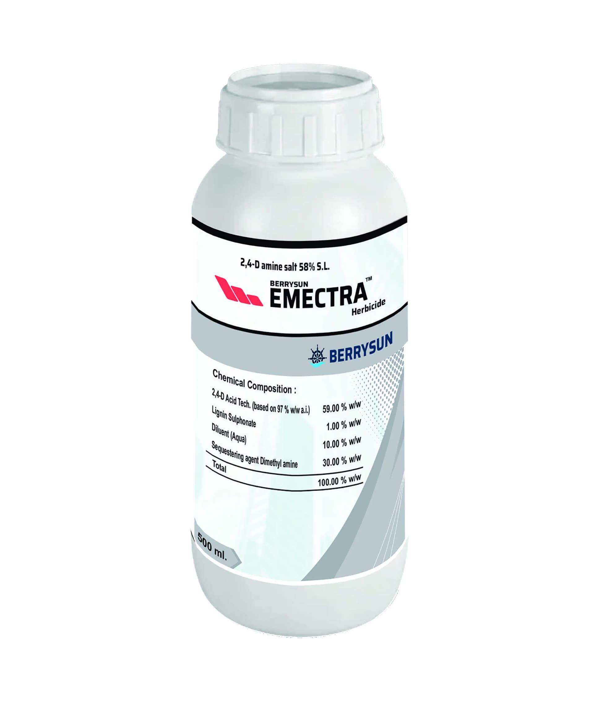 Berrysun Emectra 2,4 -D Amine Salt 58% SL Herbicide, Post Emergence Selective Effective for Broad Leaved Weeds in Maize, Wheat, Potato, Sugarcane etc. - Image 1