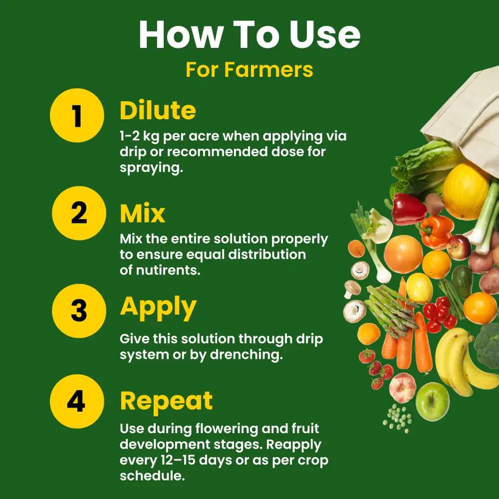 Utkarsh SOP (00:00:50 + 17.5 S) (Potassium Sulphate) K2SO4 (100% Water Soluble Fertilizer) Foliar Spray Nutrition - Image 6