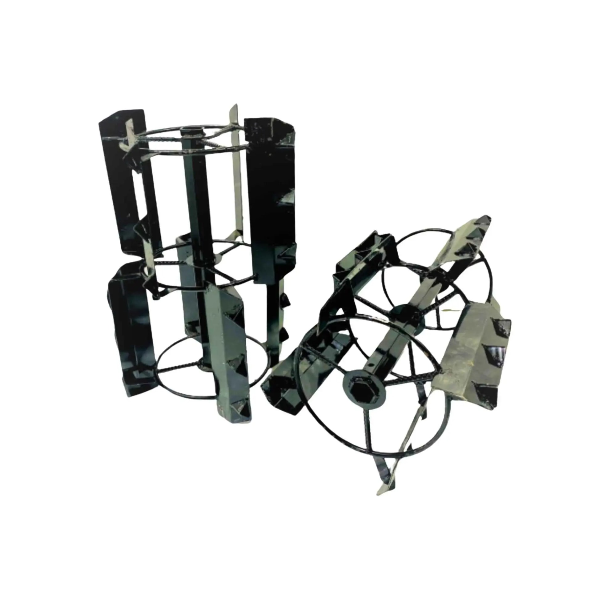 Farmq FQ-TA-PWD Paddy Cage Wheel 19 Inch Tiller Attachment, High-Quality Mild Steel (2 Pcs)