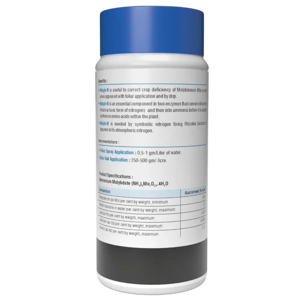 Utkarsh Molyb-N (Mo 52% Ammonium Molybdate) (100% Water Soluble Fertilizer), Improves Overall Plant Nutrition & Growth. - Image 3