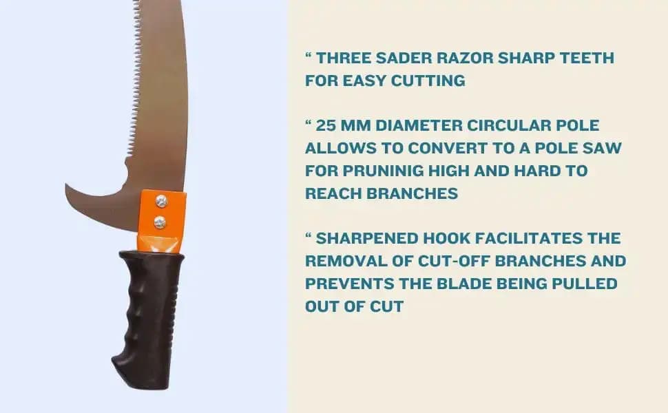 Radhe Ultra Touch Professional Pruning Saw, Tree Cutting Wood Cutting Tools, Curved Blade Chromium Steel 3 Edge Sharpen Teeth (Multicolor) - Image 6