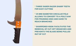 Radhe Ultra Touch Professional Pruning Saw, Tree Cutting Wood Cutting Tools, Curved Blade Chromium Steel 3 Edge Sharpen Teeth (Multicolor) 6