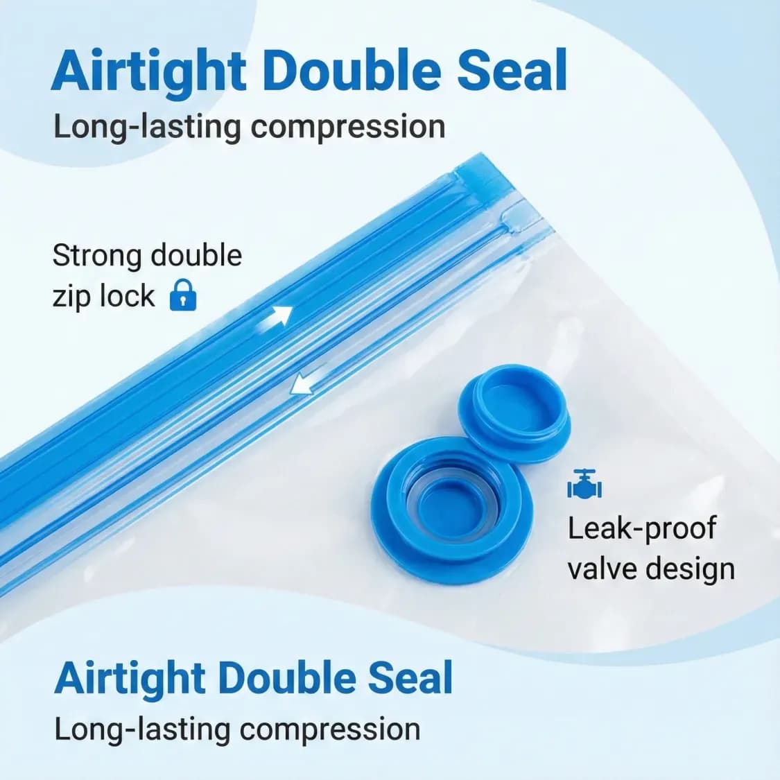 Vacuum Storage Bags with Suction Pump & Shirt Clips Big Capacity Space Saver Set (5 Pcs Set) - Image 9