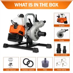 Neptune 43CC Portable Water Pump 1.5 Inch Outlet, Powerful 2 Stroke Petrol Engine, Maximum Discharge 135 L.min Ideal for Farming, Draining & Gardening 4