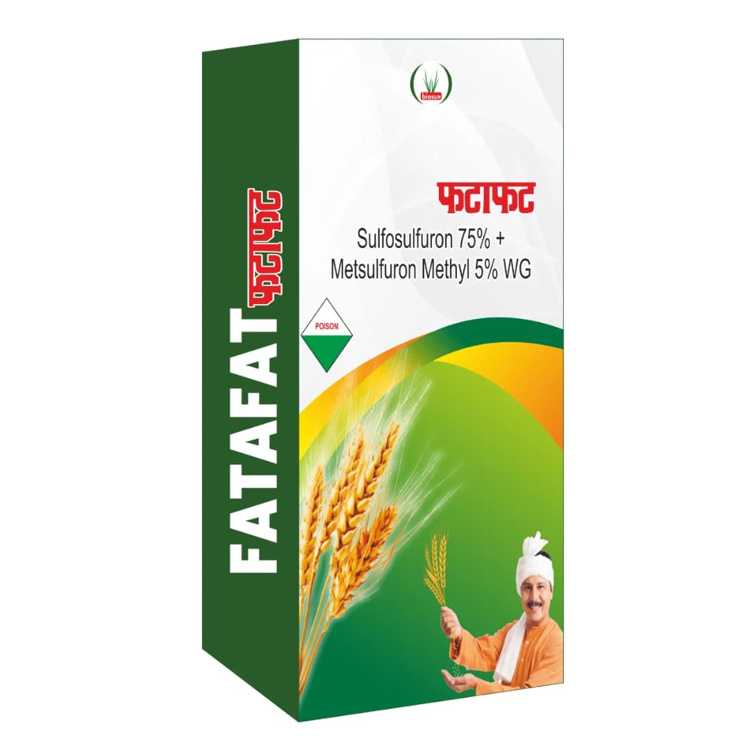 BIOSUN FATAFAT Sulfosulfuron 75% + Metsulfuron 5% WG (16 Gm + 500 ML Surfactant) Herbicide, Effective Weed Control in Wheat Crops - Image 1
