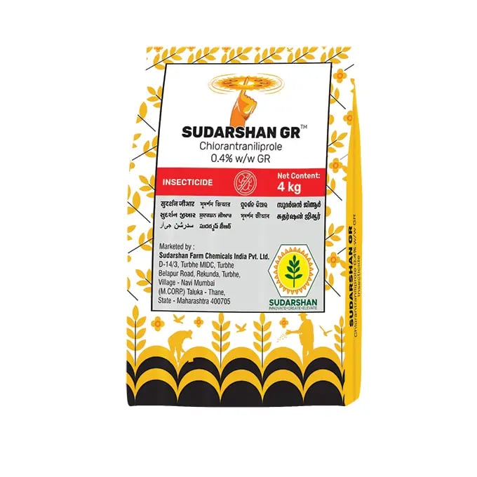 Sudarshan GR Chlorantraniliprole 0.4% Insecticide, Granules, Stem Borer and Leaf Folder Control in Sugarcane and Paddy Fields