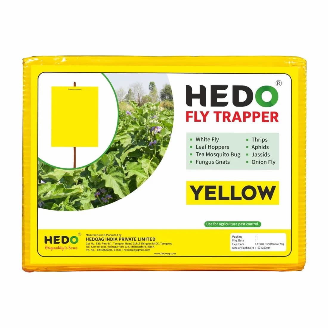 HEDO Eco Sticky Trap A5 Size, 20 Yellow and 5 Blue Mix Sticky Trap For The Insects, Best For Organic Vegetable And Fruits Farming Pest Control - Image 1