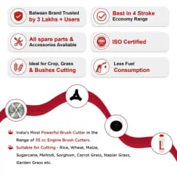 Balwaan BX 35B Brush Cutter, 35CC 4 Stroke Back Pack Crop Cutter Machine with Tap And Go Cutter 4