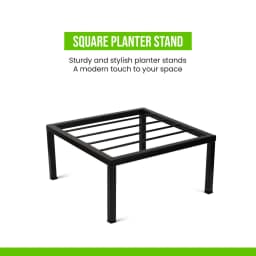 IFFCO Urban Garden Square Stand Set, Heavy Duty Square Metal Planter Stand For Indoor And Outdoor Plants 4