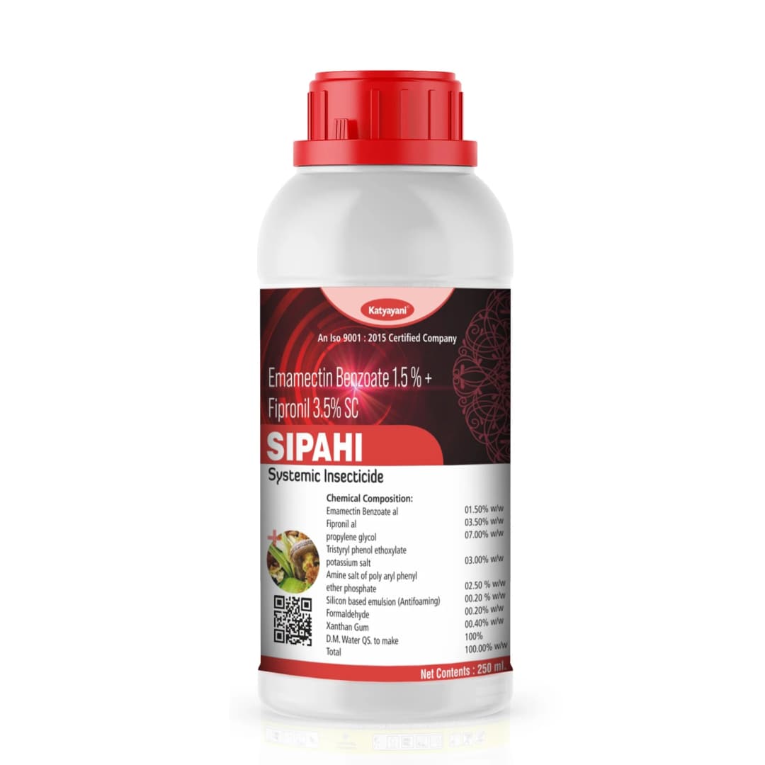 Katyayani Sipahi Emamectin Benzoate 1.5% + Fipronil 3.5% SC Insecticide, For Thrips and Fruit Borers